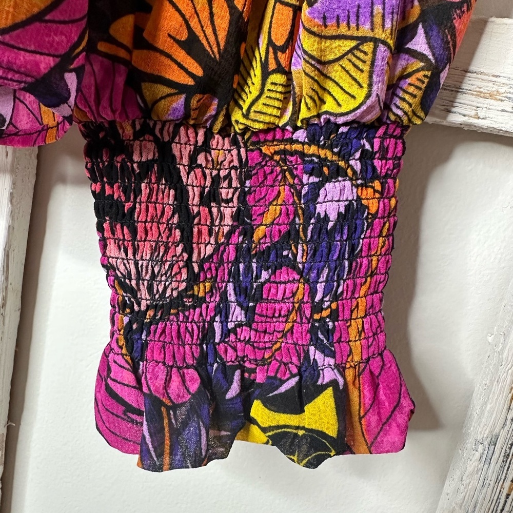 Anthropologie Alexander Farmer Flouncy Boho Colorful Blouse - Picture 2 of 7